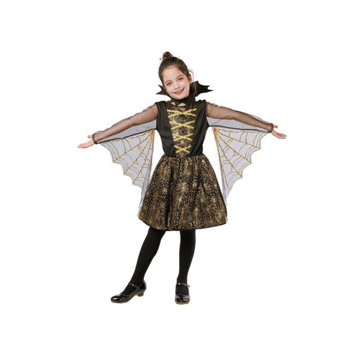 Costum carnaval Printesa paianjen infricosatoare (Spooky Spider Princess), marime 110-120 cm ( 5-6 Ani)