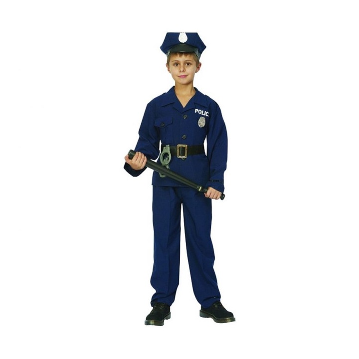 Costum carnaval politist american pentru copii 9-10 ani (130/140 cm)