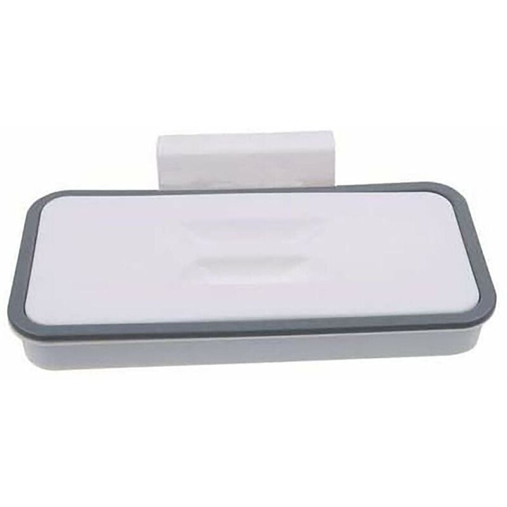 Suport pentru sac de gunoi, alb/gri, 25x5.5x13cm