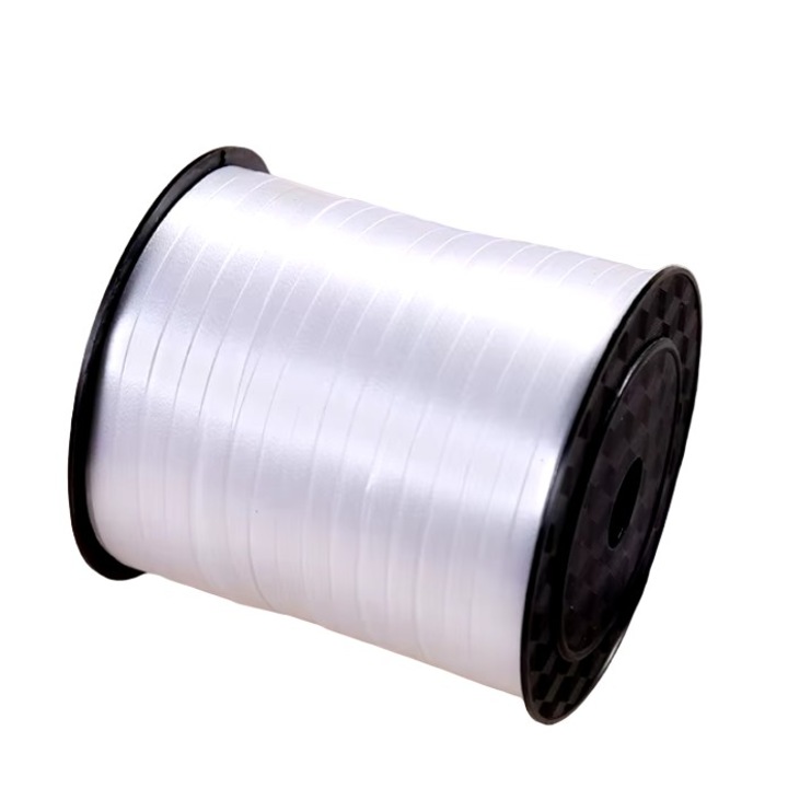 Панделка за балони, Flippy, ролка от 200 метра, в рафия, бяла