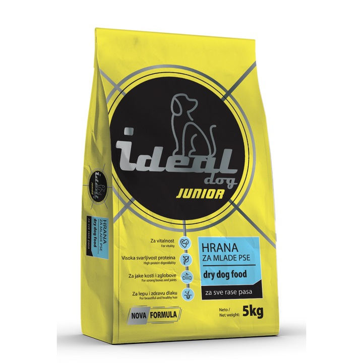 IDEAL DOG JUNIOR 5Kg- Hrana uscata pentru cainii tineri, amestec complet pentru toate rasele si toate taliile