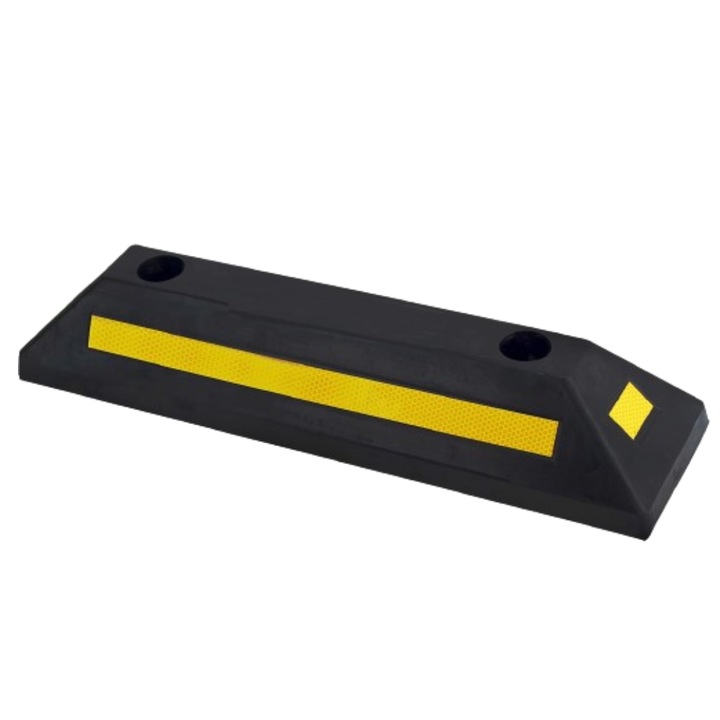 Ограничител за паркиране SUPER TRENDS®, Професионален, гума, устойчива на лошо време, отразяваща, закрепване на винт, черно/жълто