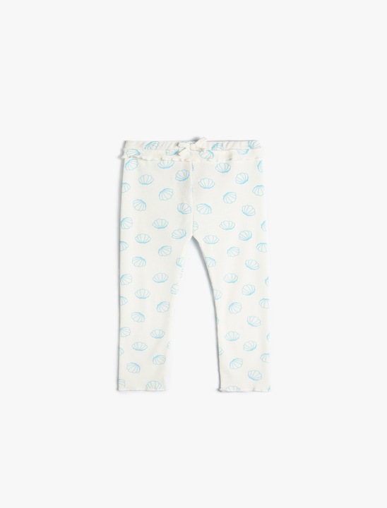 KOTON, Colanti cu model si stritatii, Alb, 80-86 CM