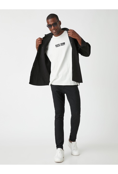 KOTON, Blugi skinny Michael, Negru, W31-L32