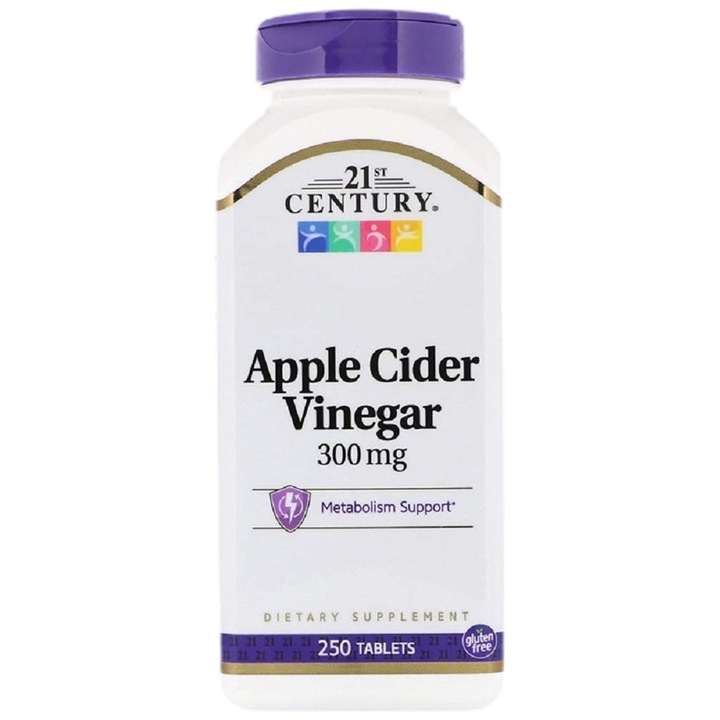 Supliment alimentar 21st Century Otet de mere 300 mg, 250 tablete