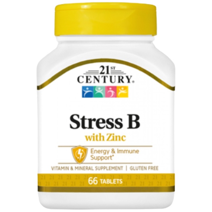 Supliment alimentar, 21st Century, Stress B cu Zinc, 66 Tablete