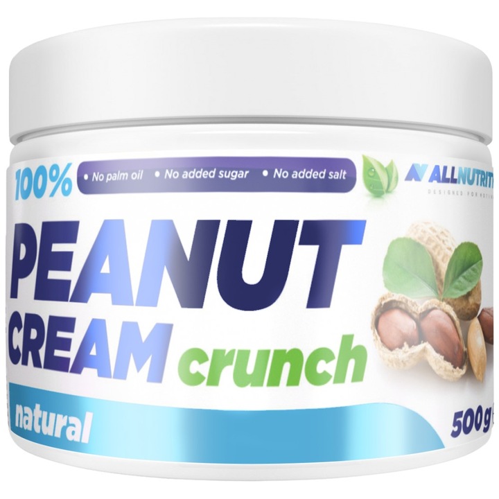 Crema de arahide ALLNUTRITION, Crunch, fara zahar adaugat, 500g