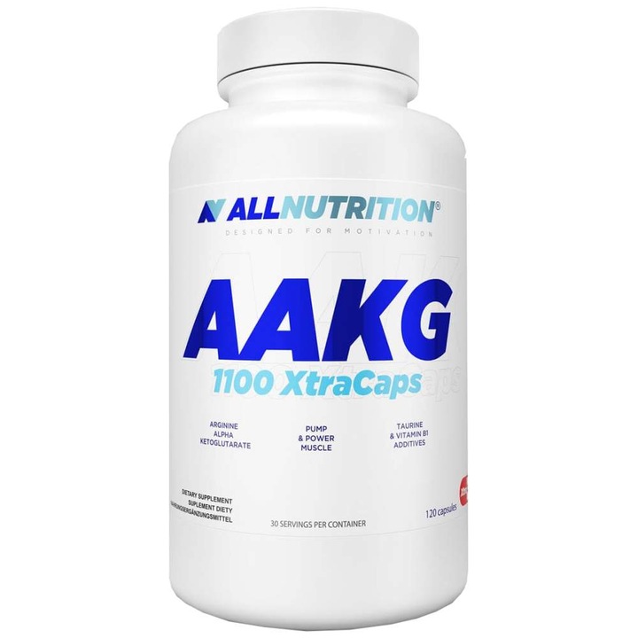 Хранителна добавка AllNutrition AAKG 1100 Xtra Caps, 120 капсули