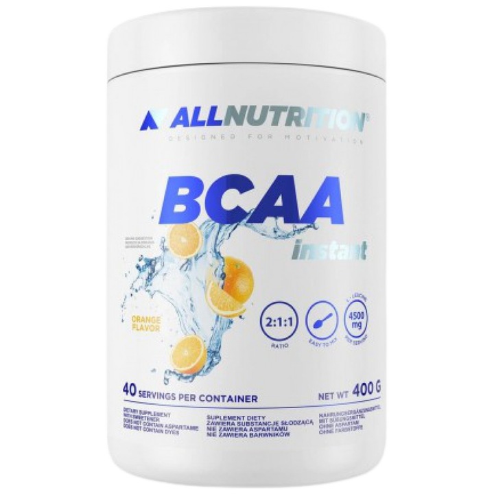 Хранителна добавка AllNutrition BCAA Instant Powder, Портокал, 400 грама