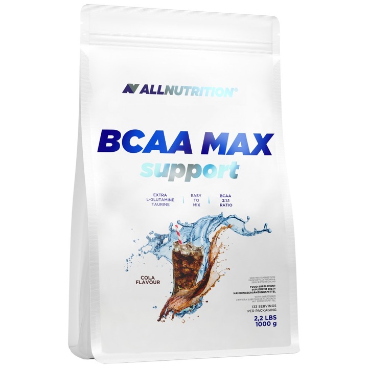 Хранителна добавка AllNutrition BCAA Max Support, Касис, 1000 грама