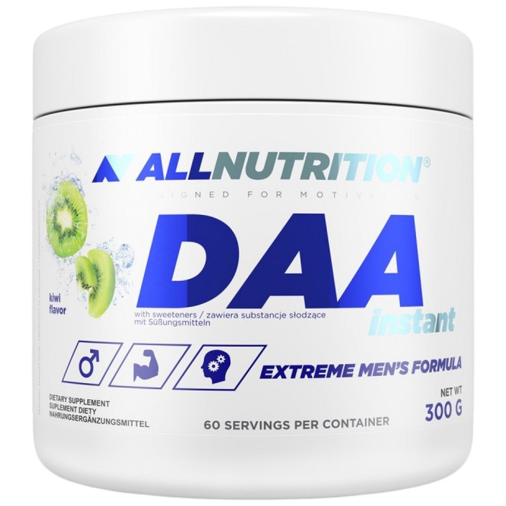Хранителна добавка AllNutrition DAA D-Aspartic Acid Powder, Киви, 300 грама
