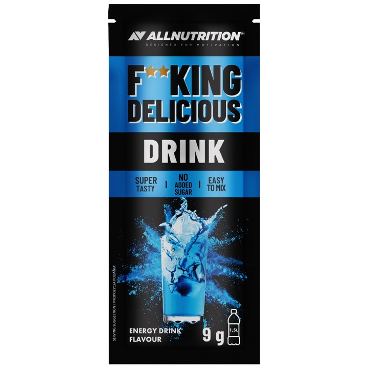 Supliment alimentar AllNutrition F**KING Delicious Drink 0 calorii, bautura energizanta, 9 grame