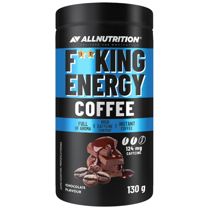 Étrend-kiegészítő AllNutrition F**KING Energy Strong Coffee Instant, csokoládé, 130 gramm