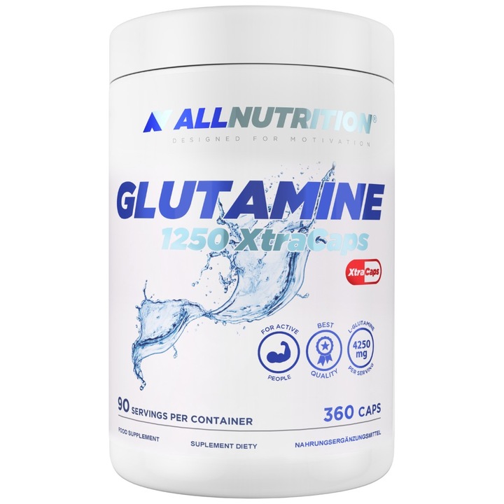 Supliment alimentar, L-Glutamina, ALLNUTRITION Glutamine 1250 XtraCaps, 360 capsule, aditiv de taurina