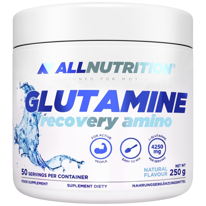 Хранителна добавка AllNutrition Glutamine Recovery Amino, Неовкусен, 250 грама