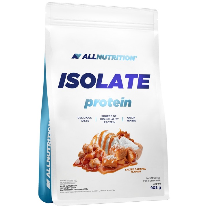 Хранителна добавка AllNutrition Isolate Protein, Карамел, 908 грама