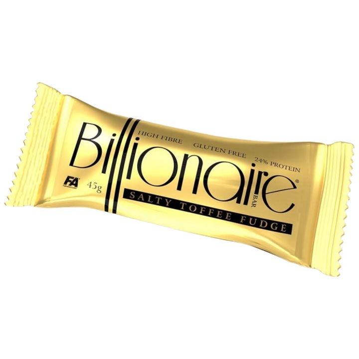 Étrend-kiegészítő FA Nutrition Billionaire Bar magas rosttartalmú ~ gluténmentes ~ fehérjeszelet, sós karamellás, 45 gramm