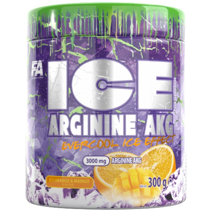 Хранителна добавка FA Nutrition ICE Arginine AKG, Icy Orange and Mango, 300 грама