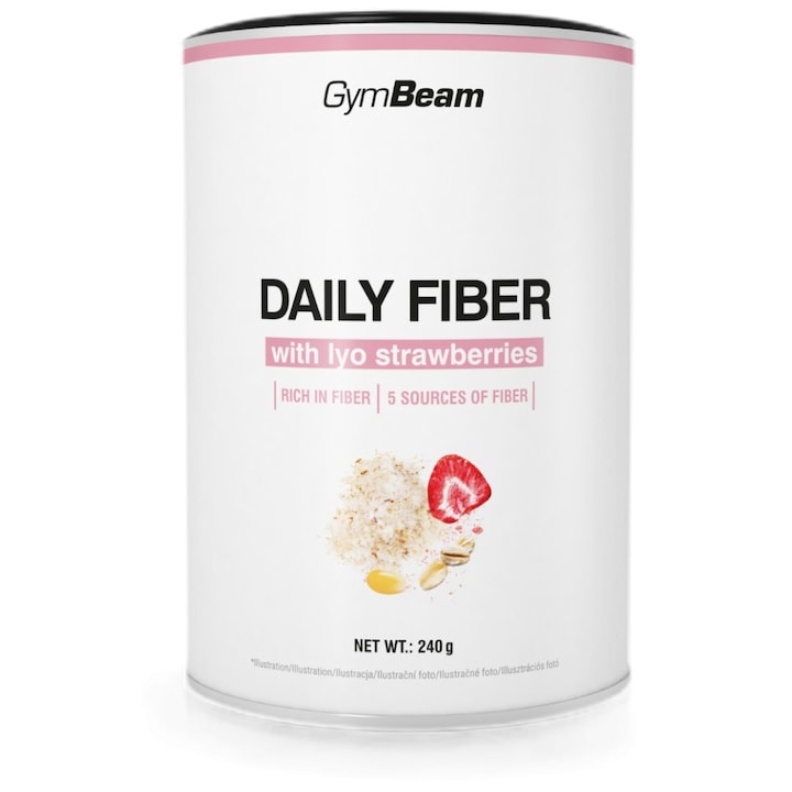 Supliment alimentar GymBeam Daily Fiber cu 5 Surse de Fibre, 240 grame