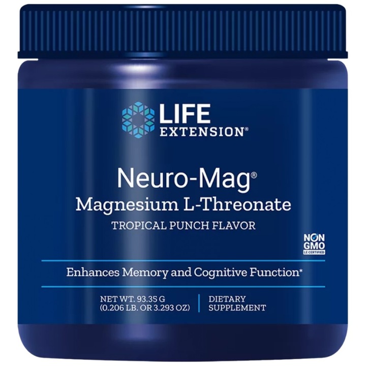 Life Extension Neuro-Mag® Magnézium-L-treonát por, Tropical Punch, 93,35 gramm