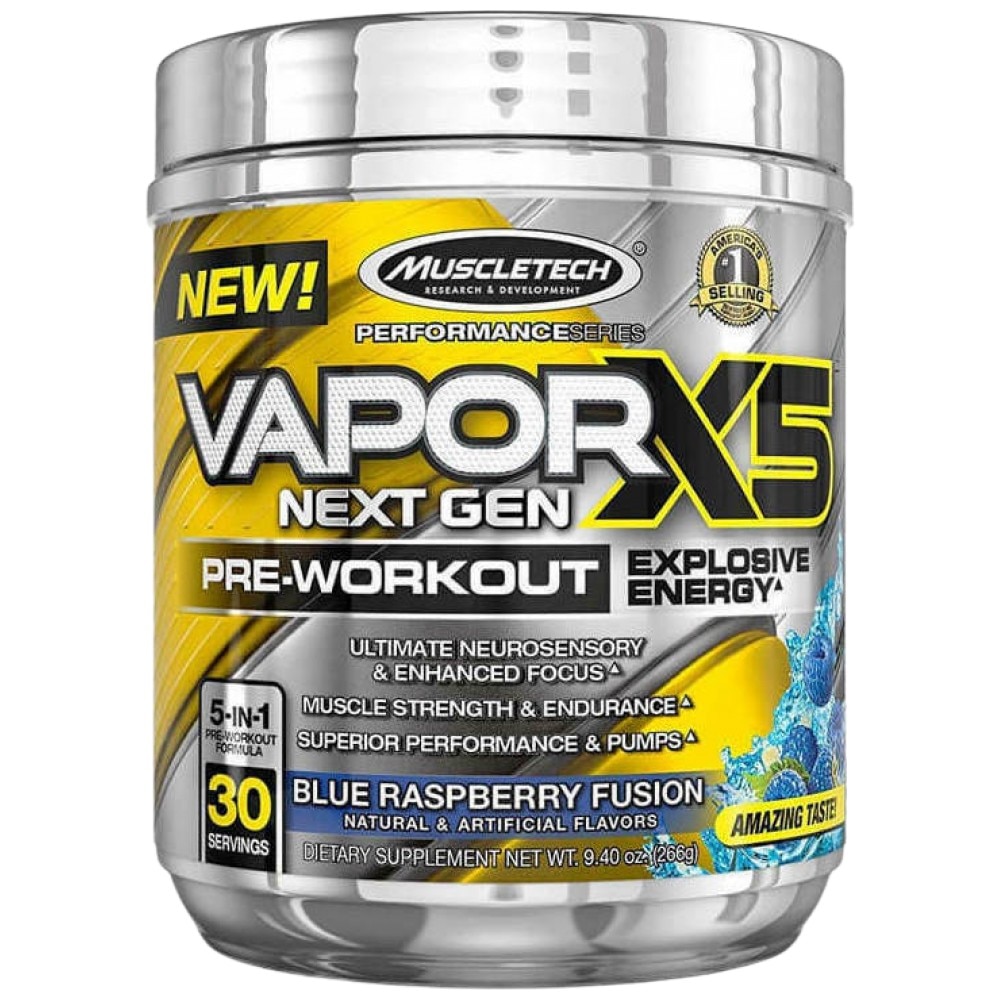 Muscletech Blue Supliment alimentar, MuscleTech VAPOR X5 Next Gen, Blue Raspberry, 264 ...