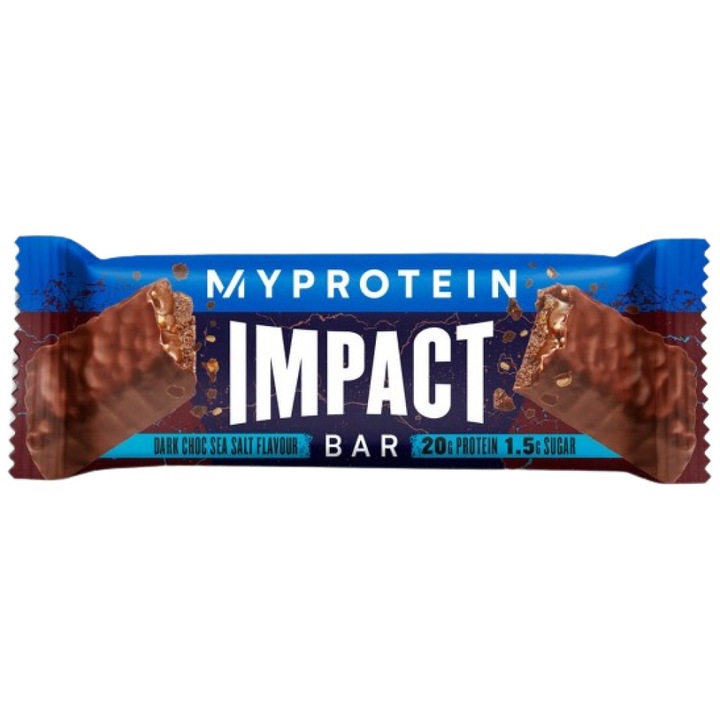 Baton proteic, MyProtein Impact Bar ciocolata neagra cu sare de mare 64 g