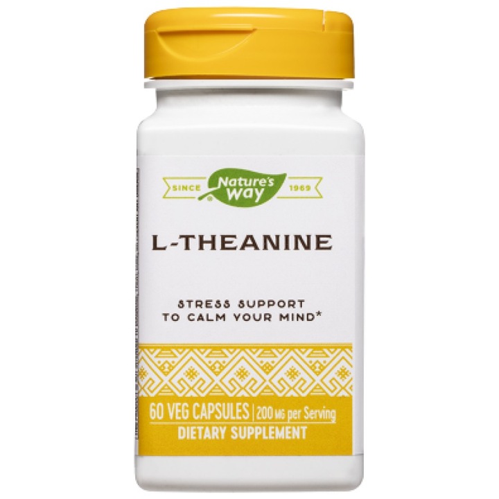 Хранителна добавка Natures Way L-Theanine 200 mg, 60 капсули