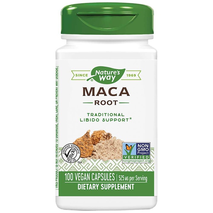 Хранителна добавка Natures Way Maca Root 525 mg, 100 капсули