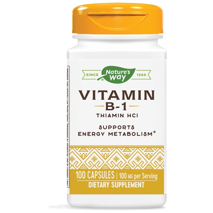 Хранителна добавка Natures Way Vitamin B1 100 mg, 100 капсули