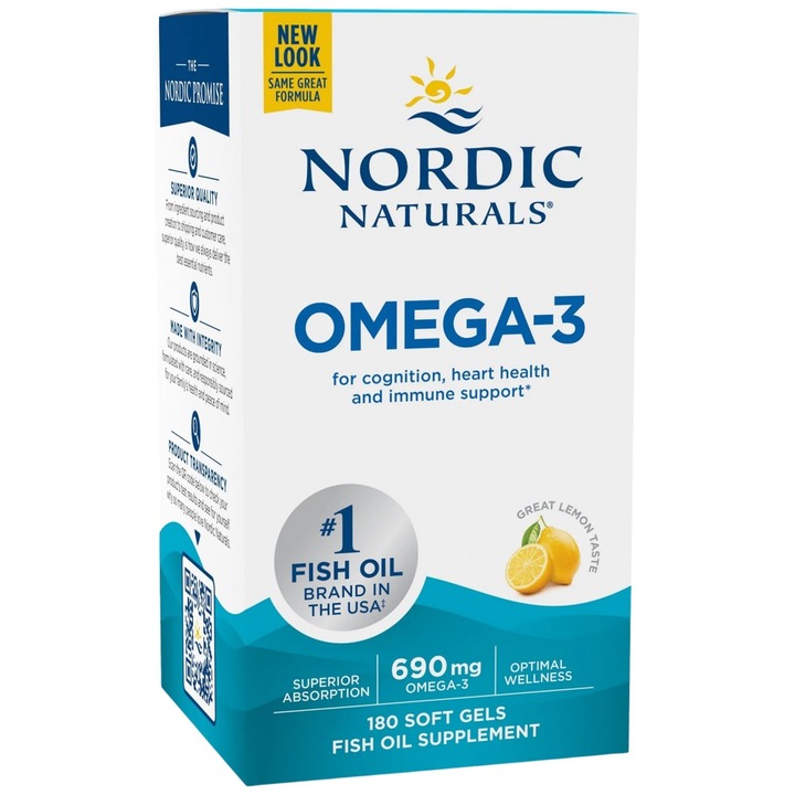 Supliment alimentar, Nordic Naturals, Omega-3 690 mg, 180 capsule de gel