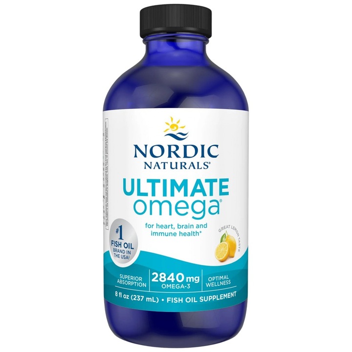 Supliment alimentar, Nordic Naturals, Ultimate Omega Liquid 2840 mg, Lamaie, 237 ml