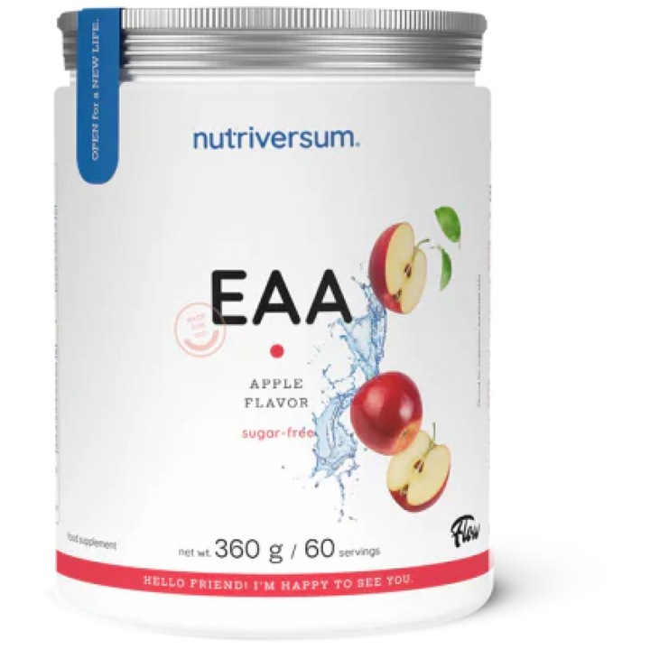 Хранителна добавка Nutriversum EAA Flow Essential Amino Acids, Студен чай праскова, 360 грама
