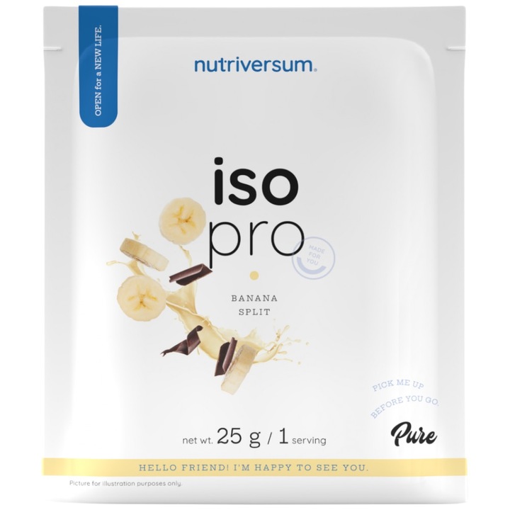 Хранителна добавка Nutriversum Iso Pro Pure Whey Isolate with N-Zyme System, Banana Split, 25 грама