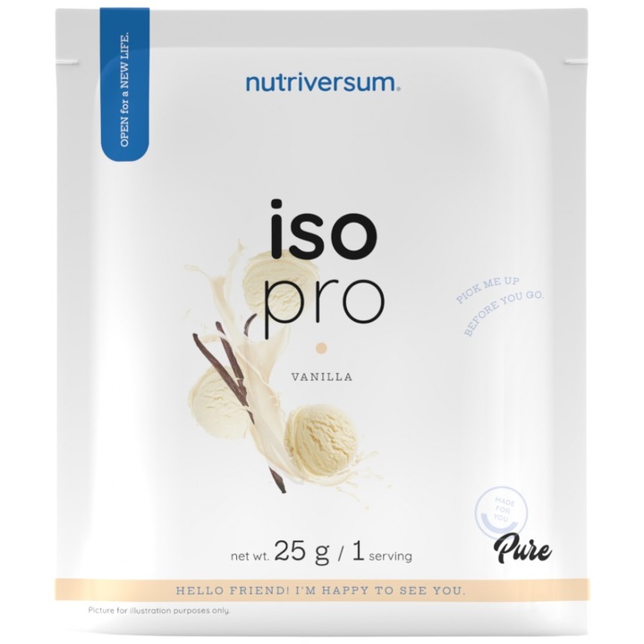 Хранителна добавка Nutriversum Iso Pro Pure Whey Isolate with N-Zyme System, Ванилия, 25 грама