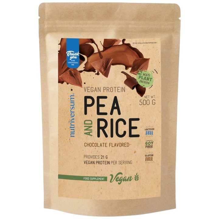 Хранителна добавка Nutriversum Vegan Protein Pea and Rice, Солен карамел, 500 грама