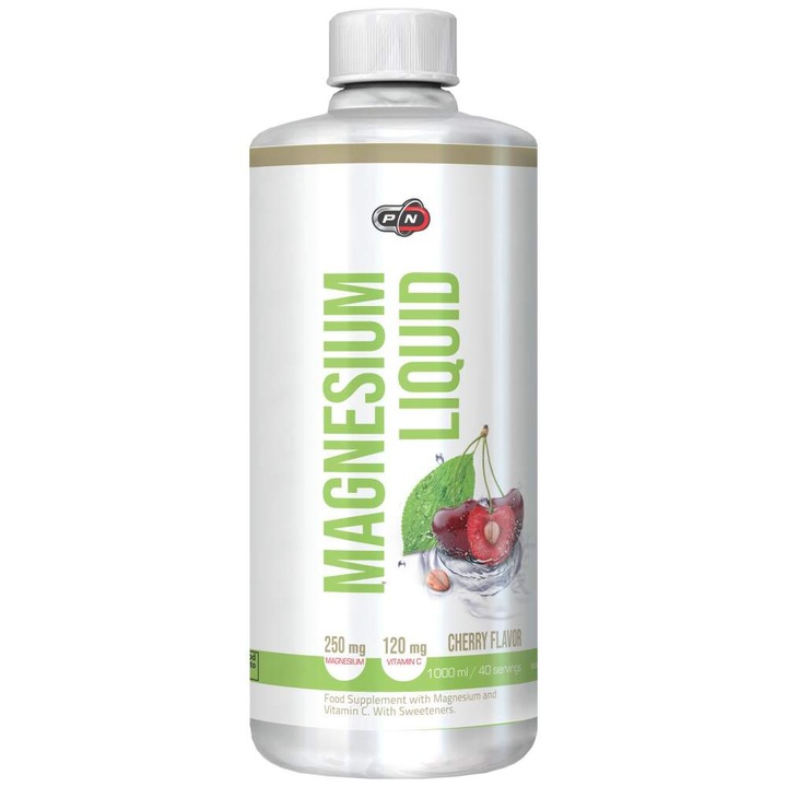 Supliment alimentar PURE Nutrition USA Magnesium Liquid plus Vit C, Capsuni, 1000 ml