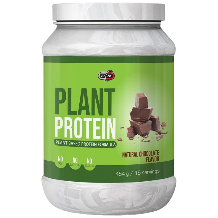 Supliment alimentar, Pure Nutrition USA, Plant Protein/Natural Chocolate, Natural Chocolate, 454 grame