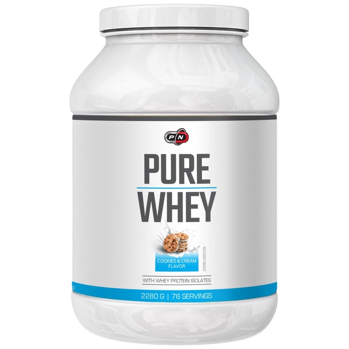 Хранителна добавка PURE Nutrition USA Pure Whey, Бисквита с Крем, 2272 грама