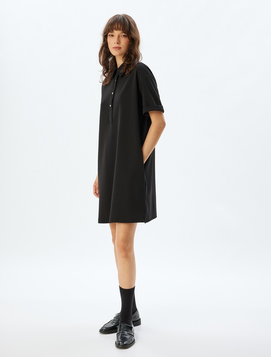 KOTON, Rochie-tricou supradimensionata, Negru