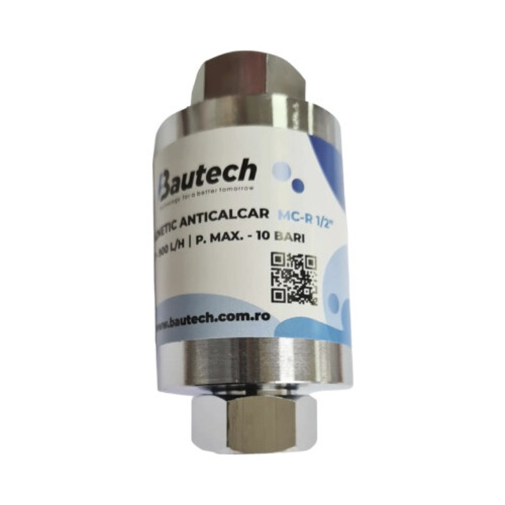 Bautech 1/2″ магнитен филтър, цилиндричен, против варовик