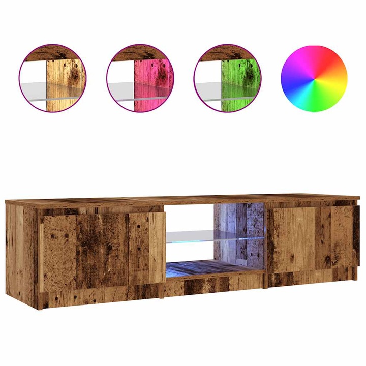 vidaXL antik fa színű szerelt fa TV-szekrény LED-ekkel 140x40x36 cm 856349