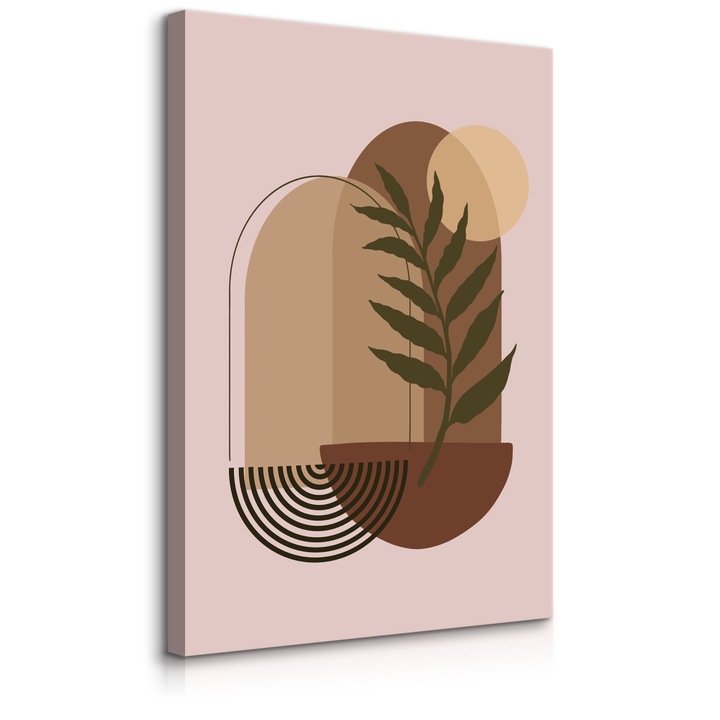 Tabloul Muralo Acorns Leaves Boho Nature Decor 80 cm x 120 cm 3D pentru camera de zi