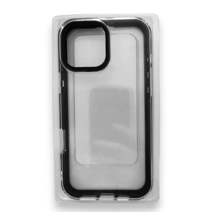 Калъф, съвместим с Apple iPhone 16 Pro, Enviro, Hybrid, TPU, Reinforced edges, Transparent/ Black