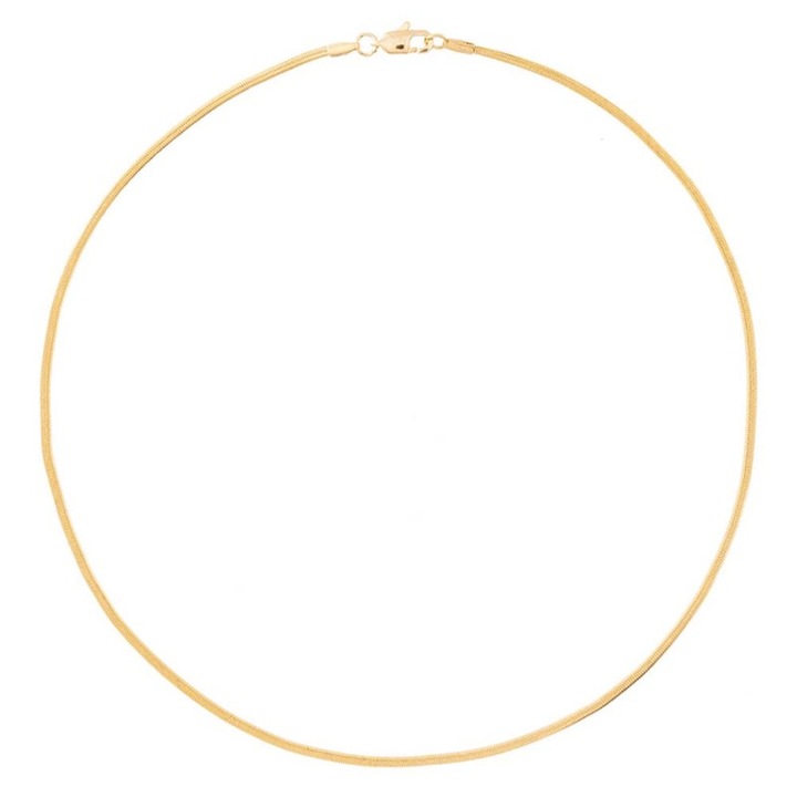 Lant minimalist cu os de sarpe, otel inoxidabil, elegant si clasic, placat cu aur de 18K, stralucitor, 55 cm 22 inch