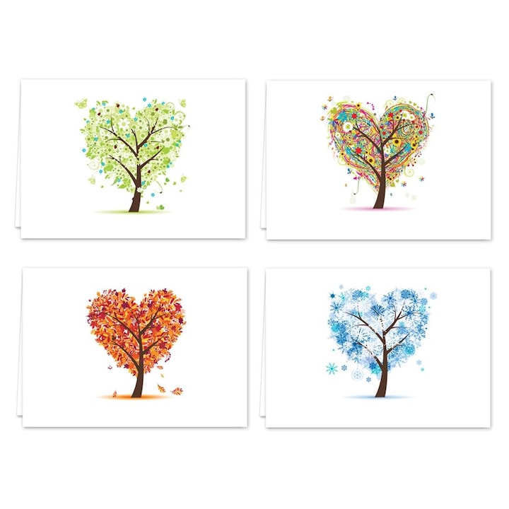 Set 12 Felicitari de Multumire cu 12 Envelopi, Enforose, 148x105mm, Calitate Premium