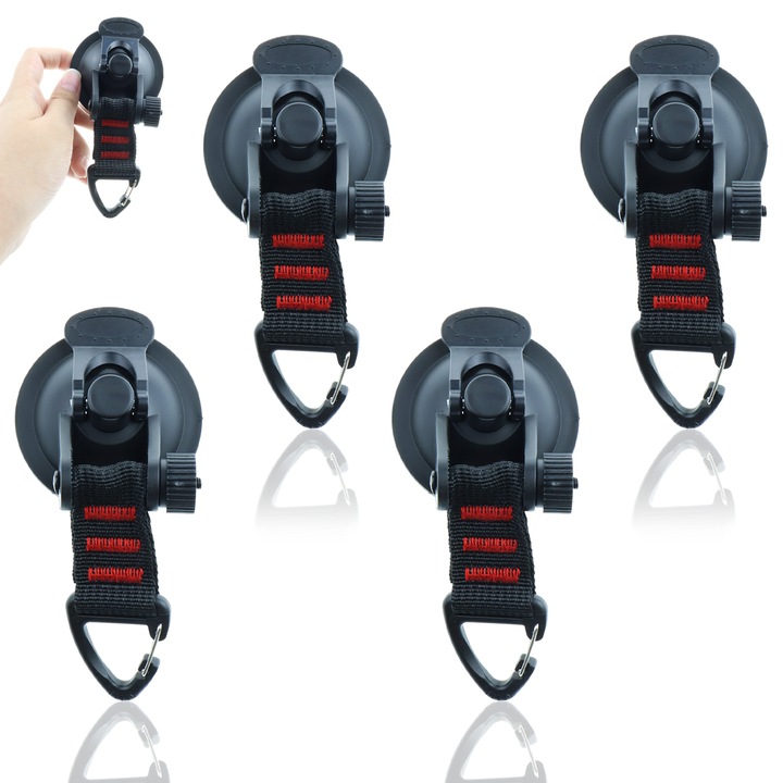 Solutie de montare prin vacuum, carlig de aspiratie reutilizabil si impermeabil, pentru geamuri de remorca