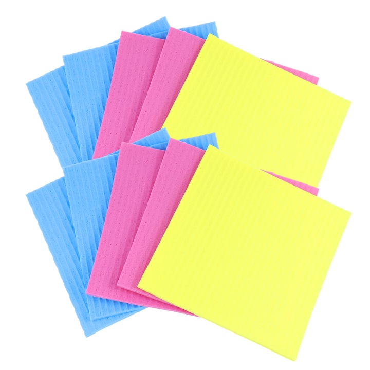 Set 10 Bureti Reutilizabili, Enforose, Eco-Friendly, Biodegradabili, Absorbabili, 15x15cm