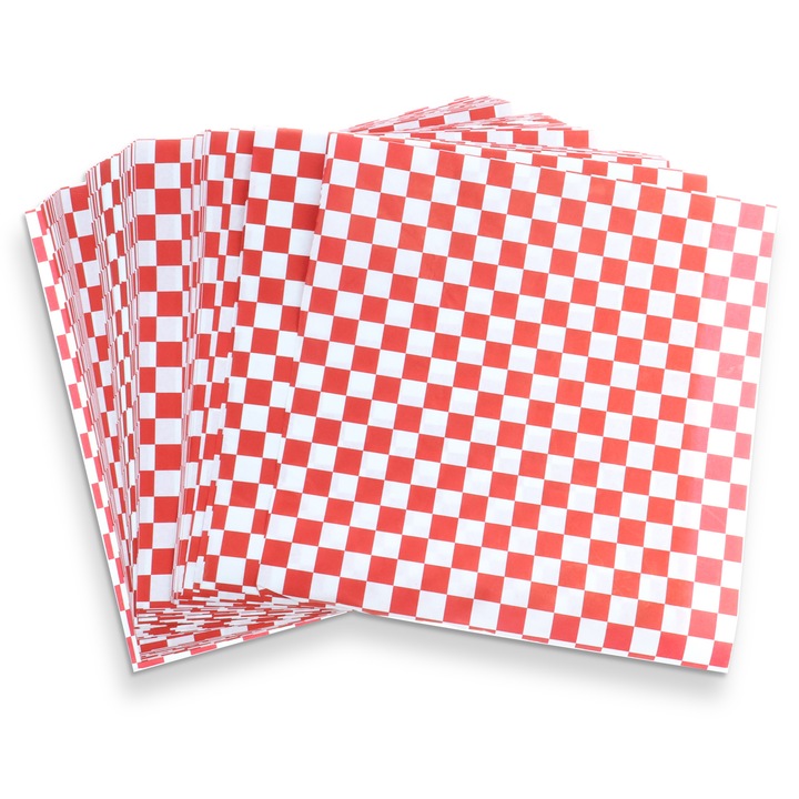 Foi hartie alimentara, 100 buc, rosu, 22x22cm, set