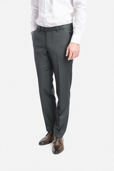 Pantaloni clasic Flavio, gri inchis, Gri inchis