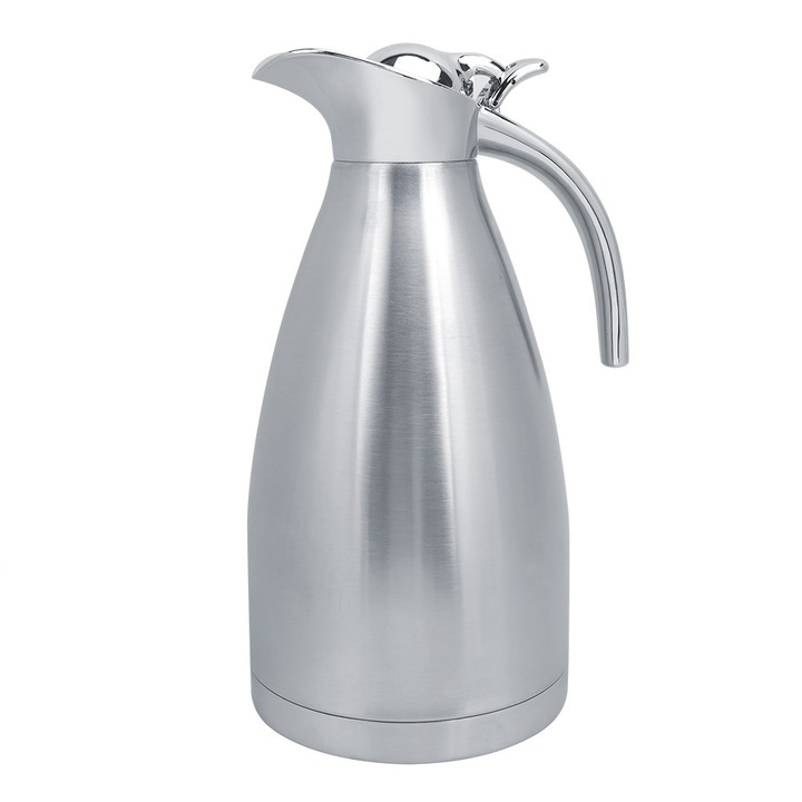 Termos, Otel inoxidabil, 2 L, izolatie vid, design ergonomic, capacitate mare, Argintiu